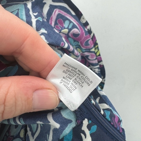 Josie Natori Festive Blue Paisley Retro Floral One Shoulder Women 4 Ruffle Dress - Picture 10 of 14